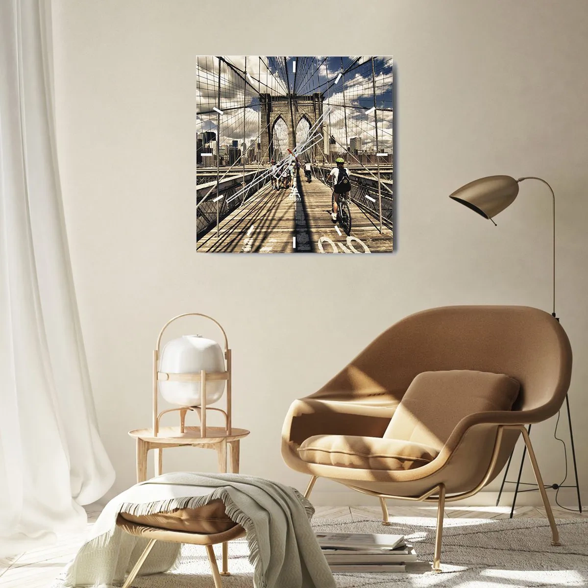 Relógio de parede - Relógio em vidro - Direto para o coração da cidade - 30x30 cm