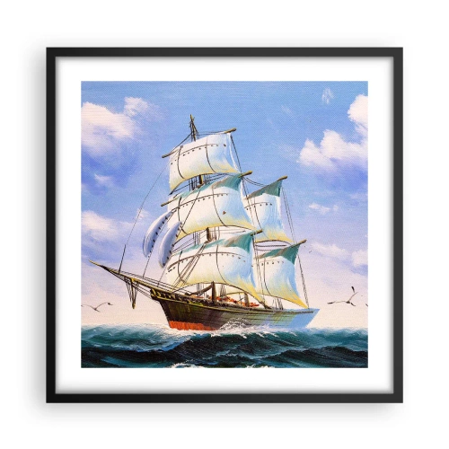 Pôster com moldura preta - Orgulhosamente com o vento - 50x50 cm