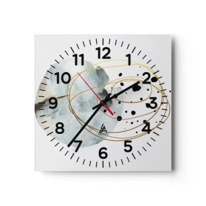 Relógio de parede - Relógio em vidro - No abraço ao espaço - 30x30 cm