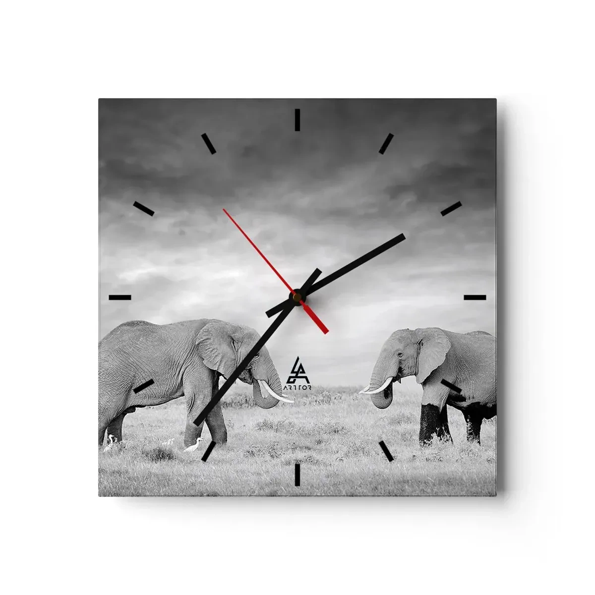 Relógio de parede - Relógio em vidro - O cinza é belo - 30x30 cm