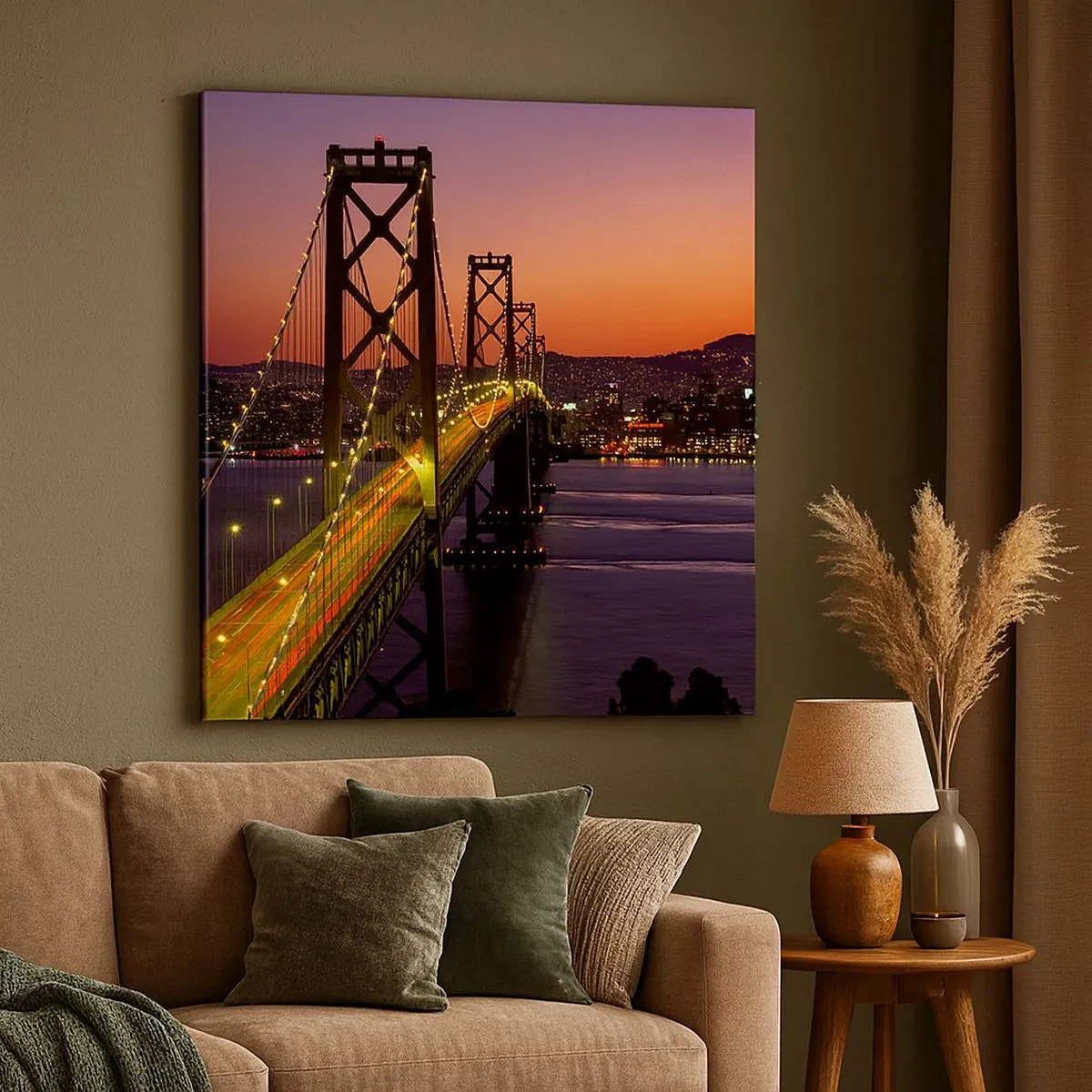 Quadro em tela - Noite em roxo - 30x30 cm