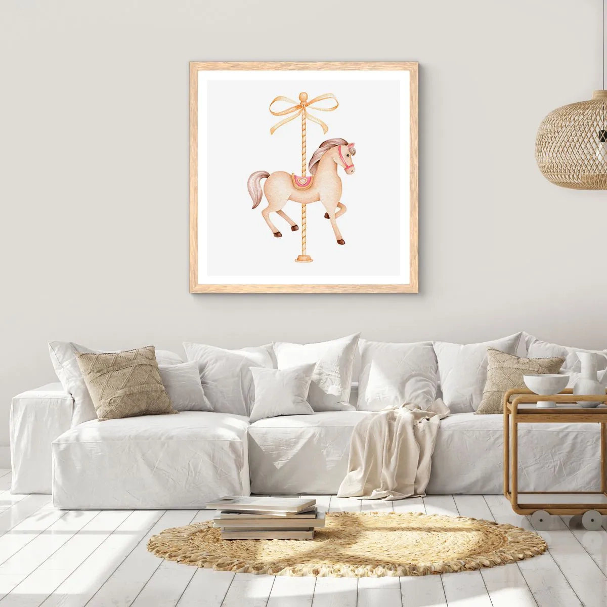 Pôster com moldura de carvalho claro - Um trote gracioso - 50x50 cm