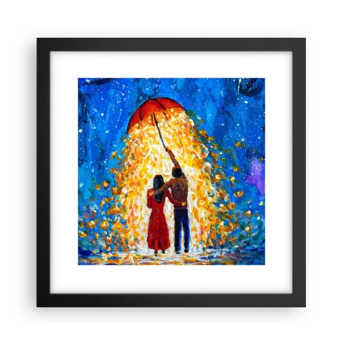 Pôster com moldura preta - A magia de uma noite chuvosa? - 30x30 cm