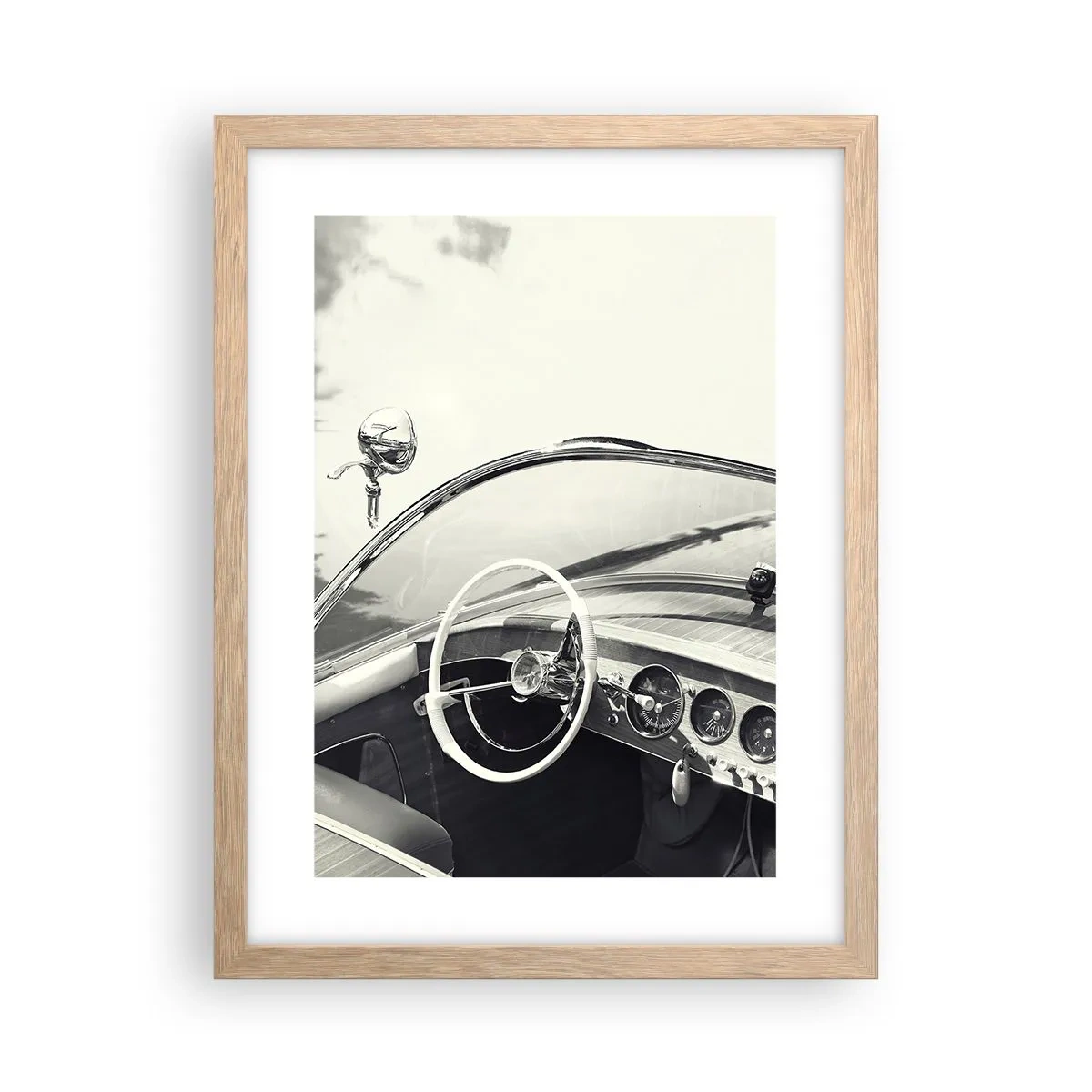 Pôster com moldura de carvalho claro - Tempo para os ricos - 30x40 cm