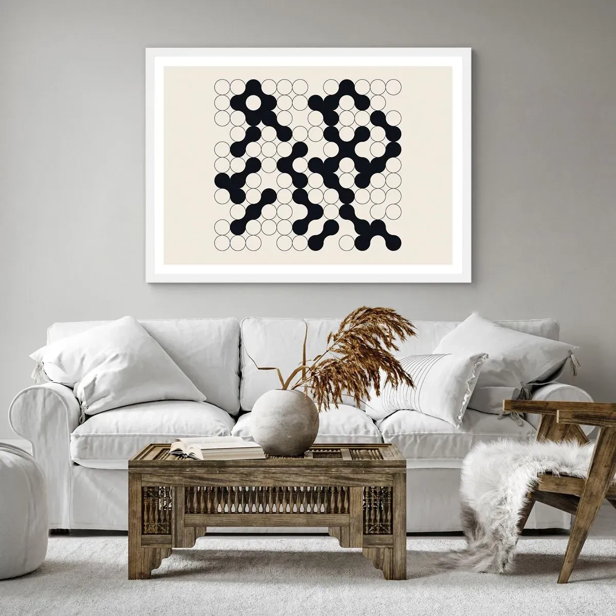 Pôster em moldura branca - Jogo chinês – variação - 100x70 cm