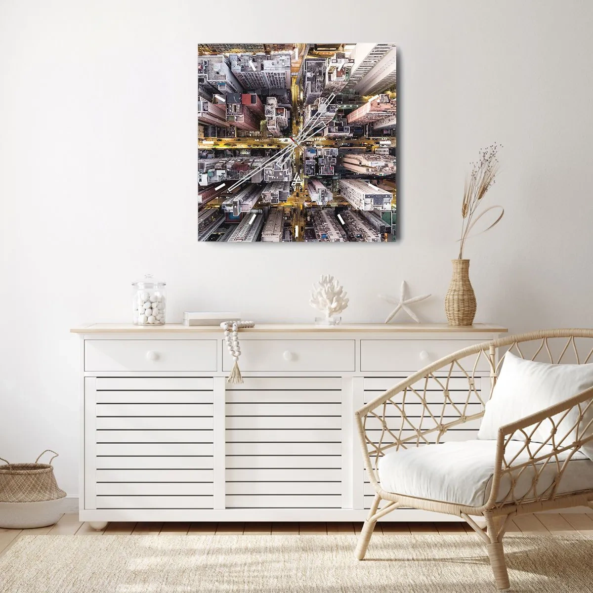 Relógio de parede - Relógio em vidro - Saudações de Hong Kong - 40x40 cm