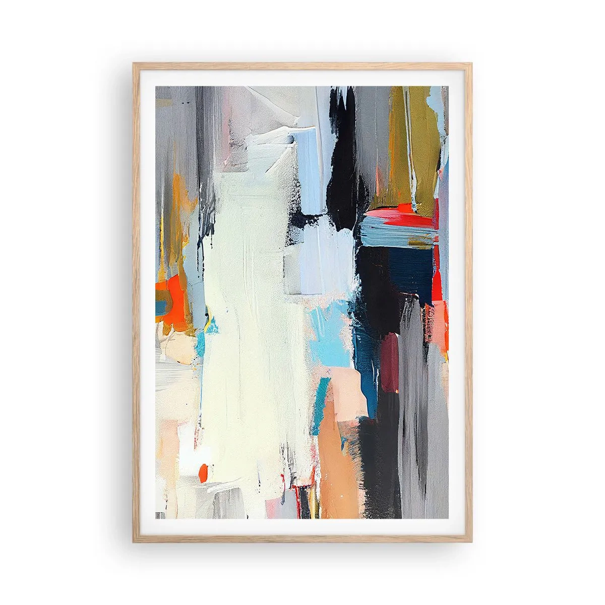 Pôster com moldura de carvalho claro - Há um método? - 70x100 cm