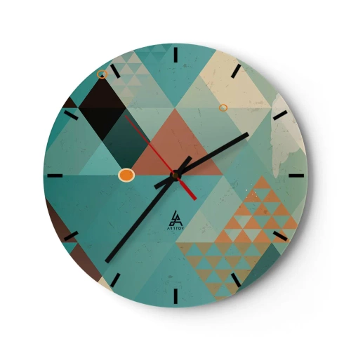 Relógio de parede - Relógio em vidro - A unidade de muitos, os muitos da unidade - 40x40 cm