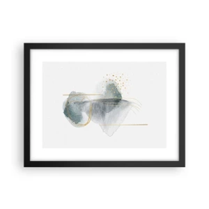 Pôster com moldura preta - Sobre a relação entre o cinza e o dourado - 40x30 cm