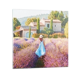 Quadro em vidro - Menina Lavanda - 30x30 cm