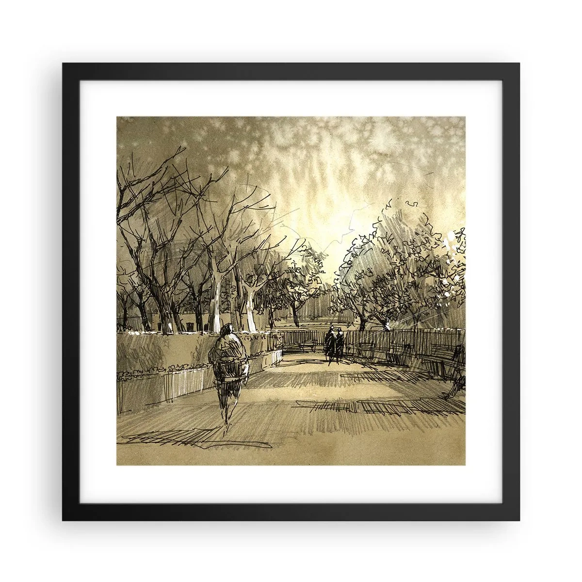 Pôster com moldura preta - Um momento capturado por uma pena - 40x40 cm