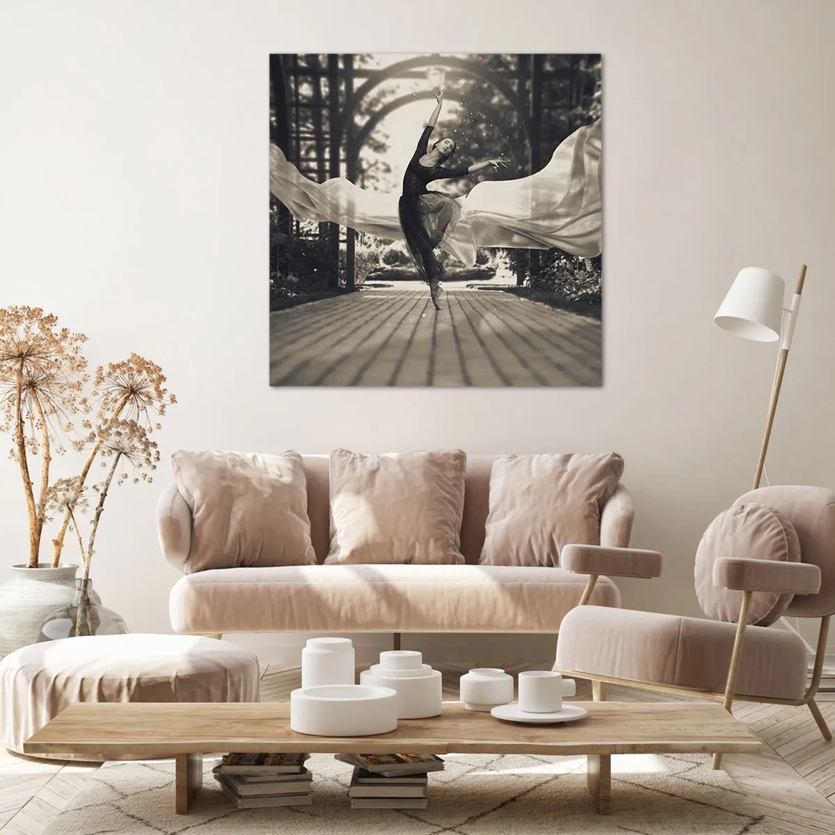 Quadro em tela - A dança do espírito do jardim - 30x30 cm