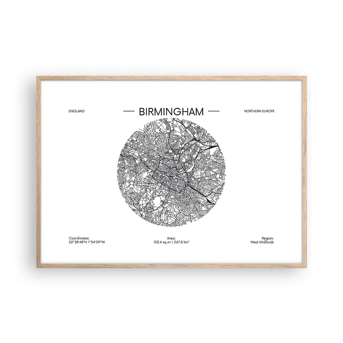 Pôster com moldura de carvalho claro - Anatomia de Birmingham - 100x70 cm