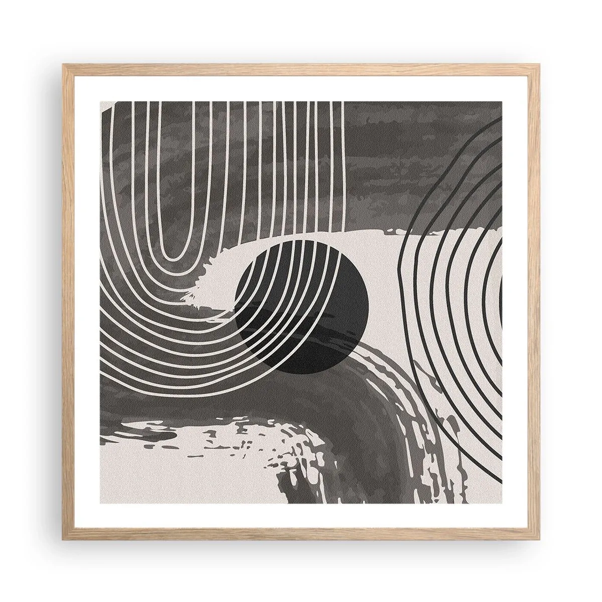 Pôster com moldura de carvalho claro - O oval vence - 60x60 cm