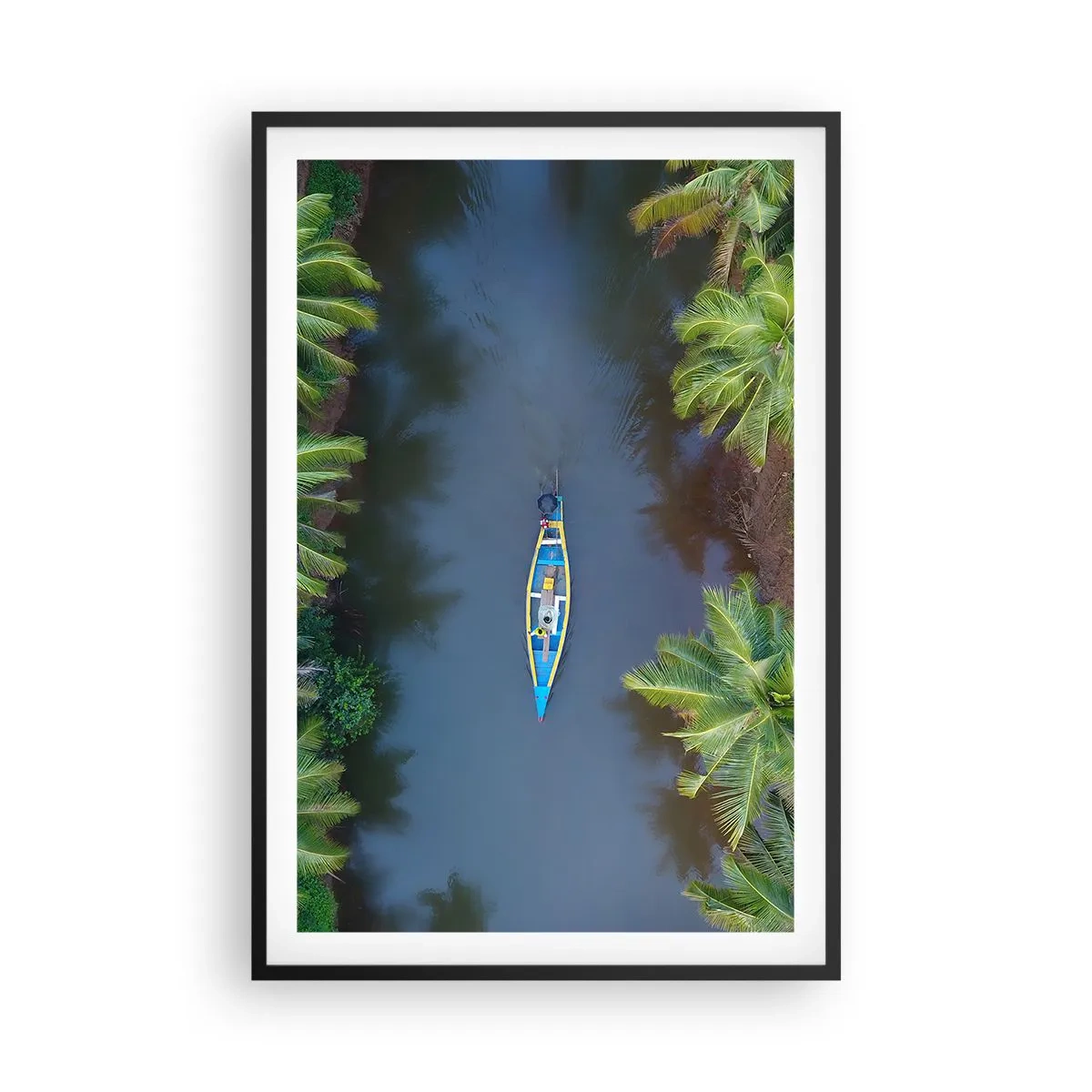 Pôster com moldura preta - Em uma trilha tropical - 61x91 cm