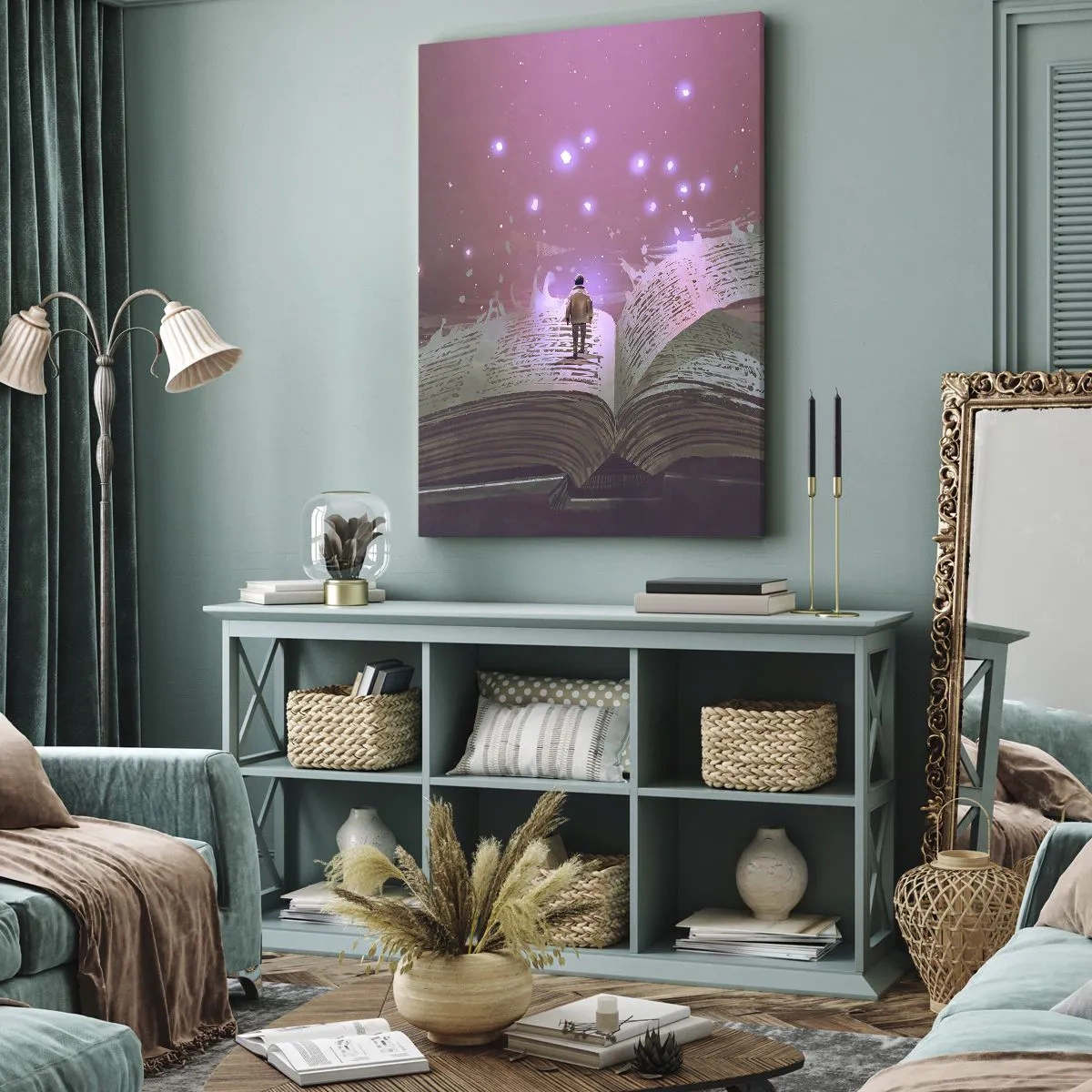 Quadro em tela - Um convite para outro mundo - leia! - 50x70 cm