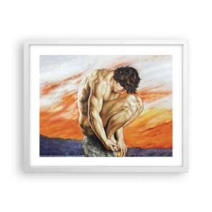 Pôster em moldura branca - Imerso em si mesmo - 50x40 cm