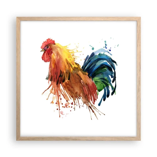 Pôster com moldura de carvalho claro - Manto real, orgulho real - 50x50 cm