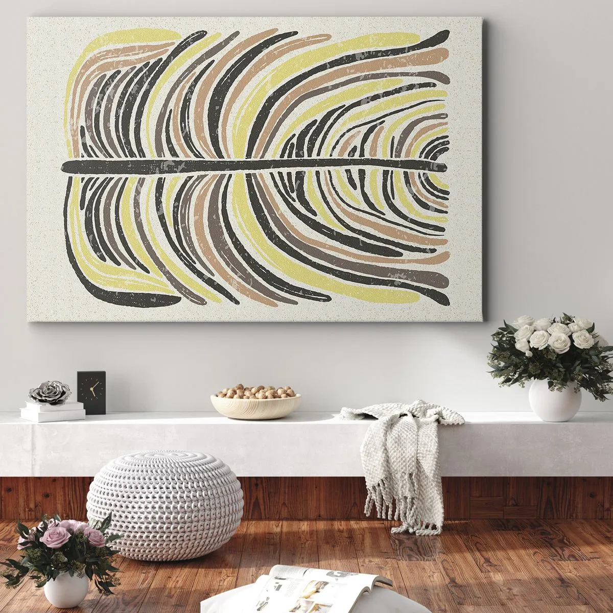 Quadro em tela - Abstração cheia de vida - 70x50 cm