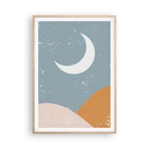 Pôster com moldura de carvalho claro - Milagre de muitas noites - 70x100 cm