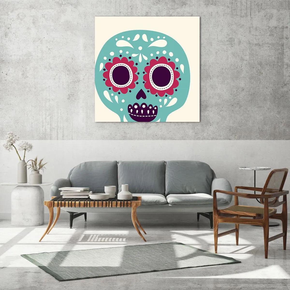 Quadro em vidro - Vida – diversão até a morte - 40x40 cm