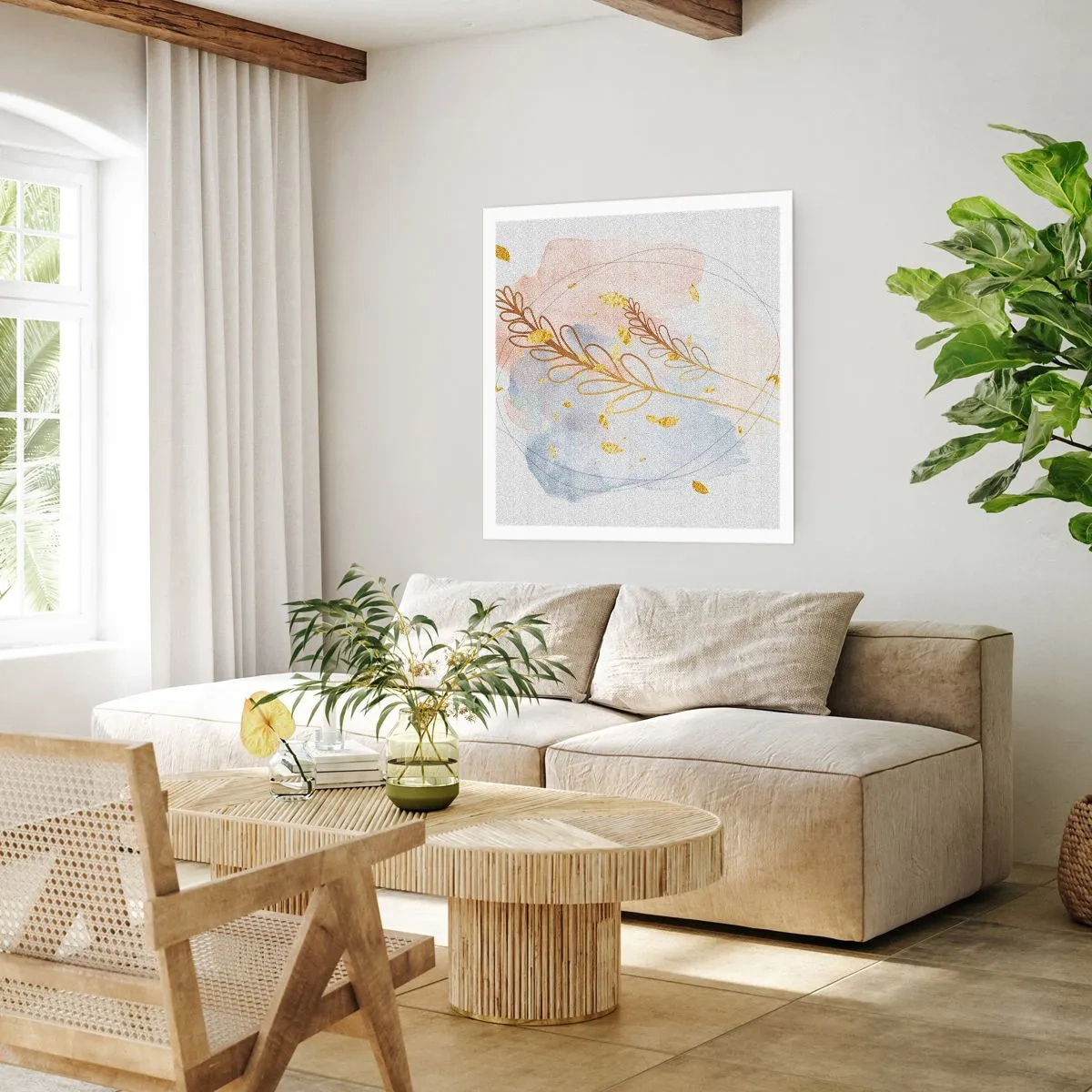 Pôster - Explosão dourada - 40x40 cm