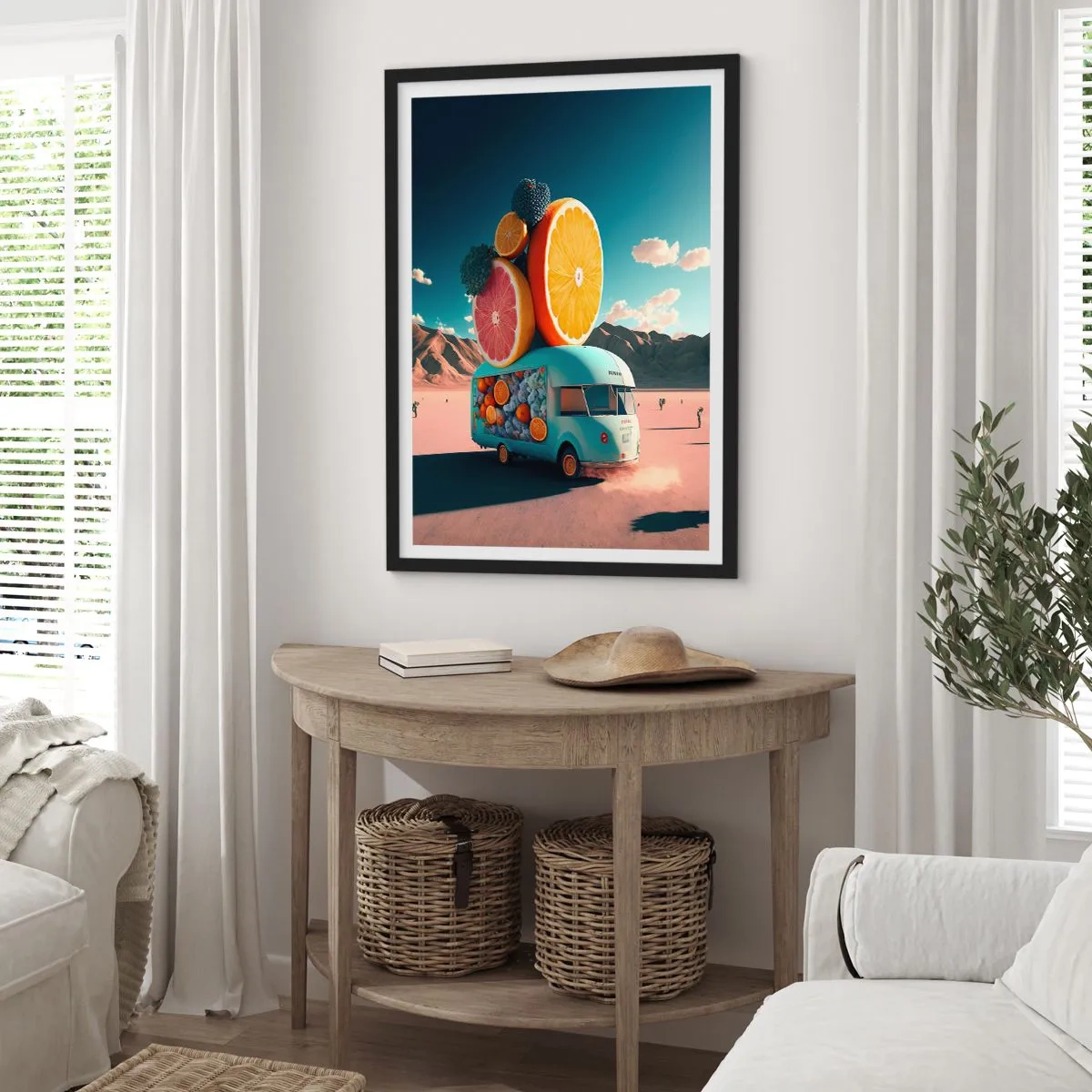 Pôster com moldura preta - O sabor das férias - 61x91 cm