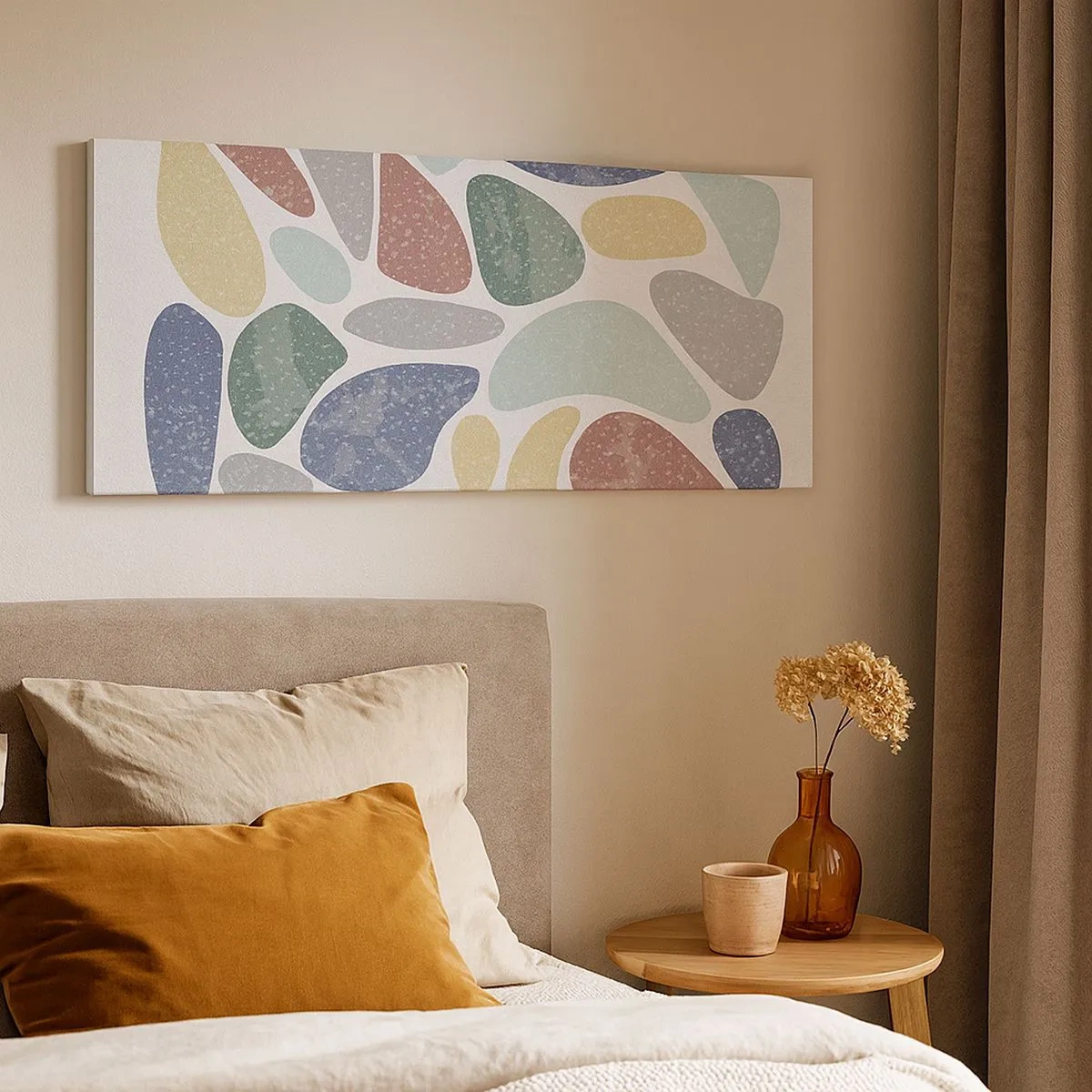 Quadro em tela - Um mosaico de cores em pó - 100x40 cm