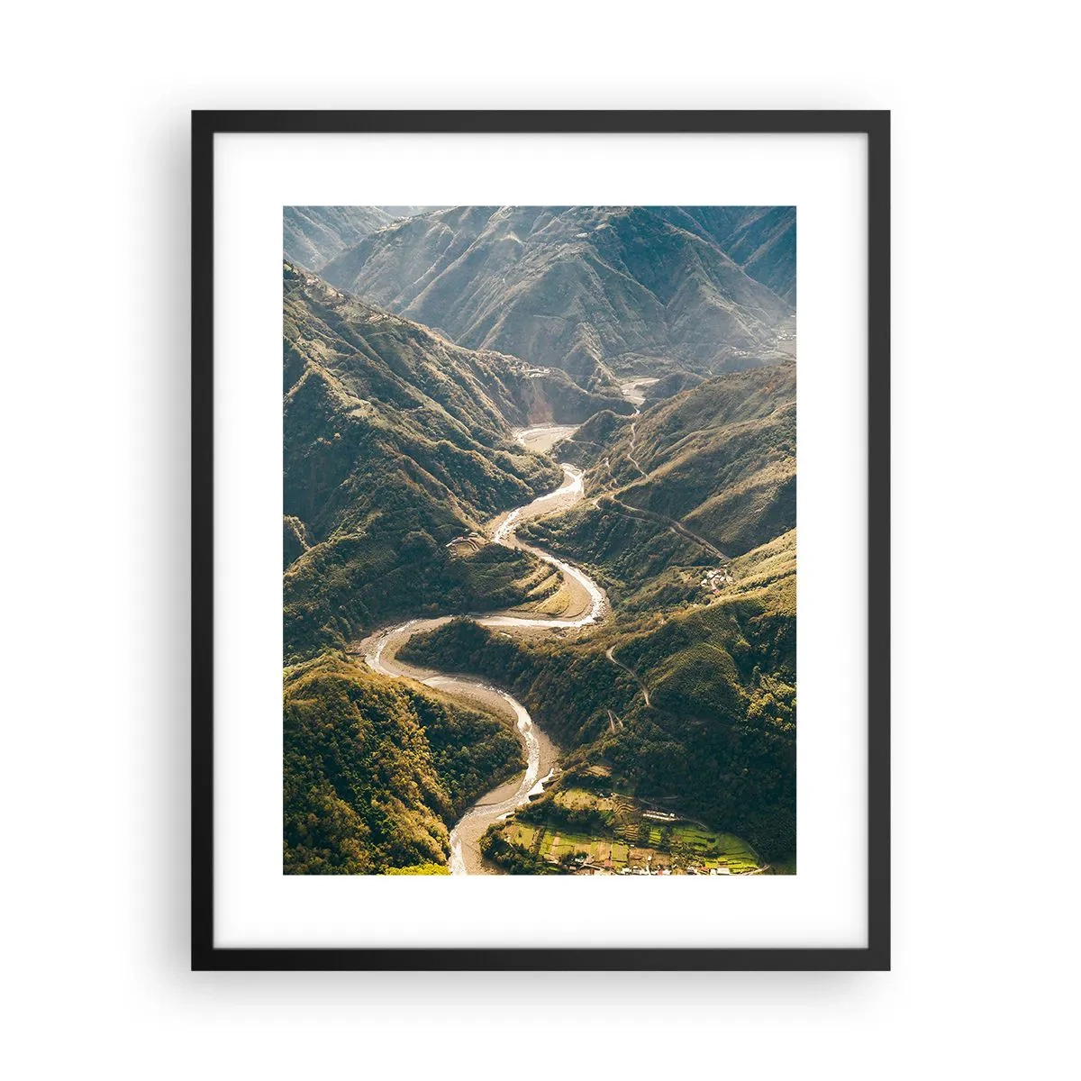 Pôster com moldura preta - Direto do coração das montanhas - 40x50 cm