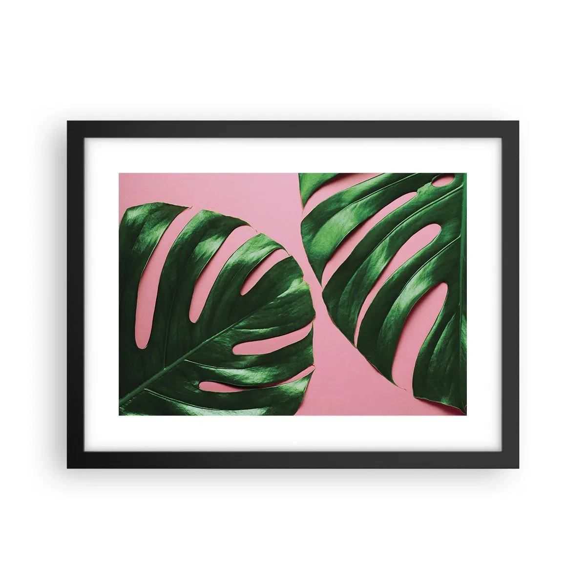Pôster com moldura preta - Encontro verde - 40x30 cm