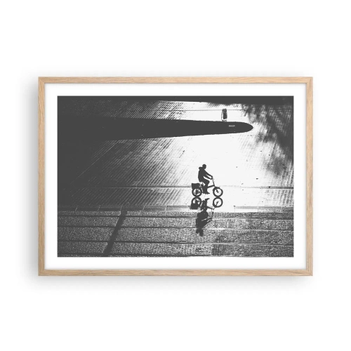 Pôster com moldura de carvalho claro - Em frente, pela cidade - 70x50 cm