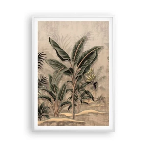 Pôster em moldura branca - Gravura em estilo colonial - 70x100 cm