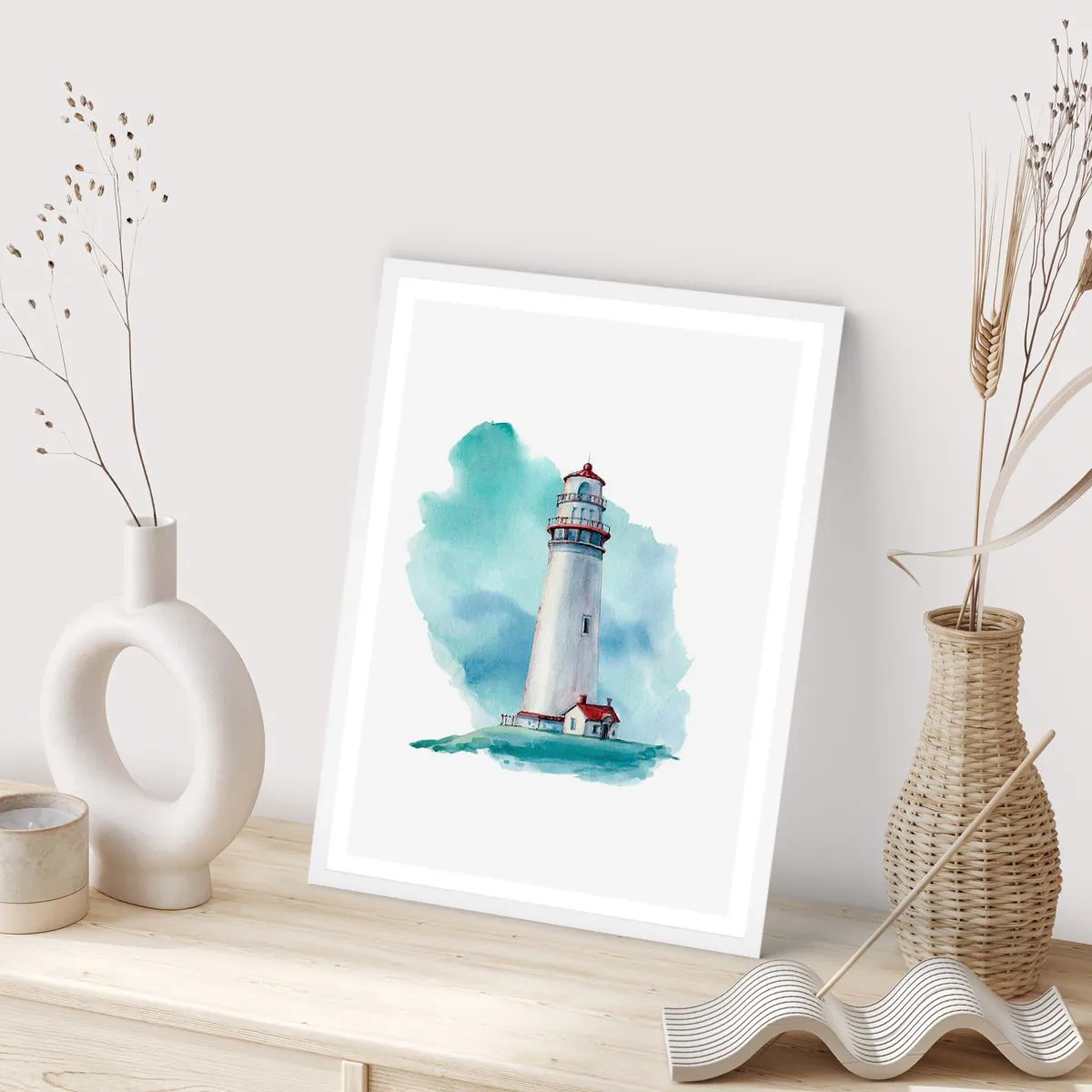 Pôster em moldura branca - A gentil irmã do azul - 30x40 cm