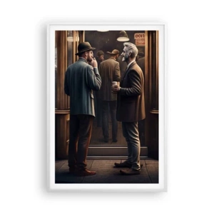 Pôster em moldura branca - Boa hora do dia - 70x100 cm