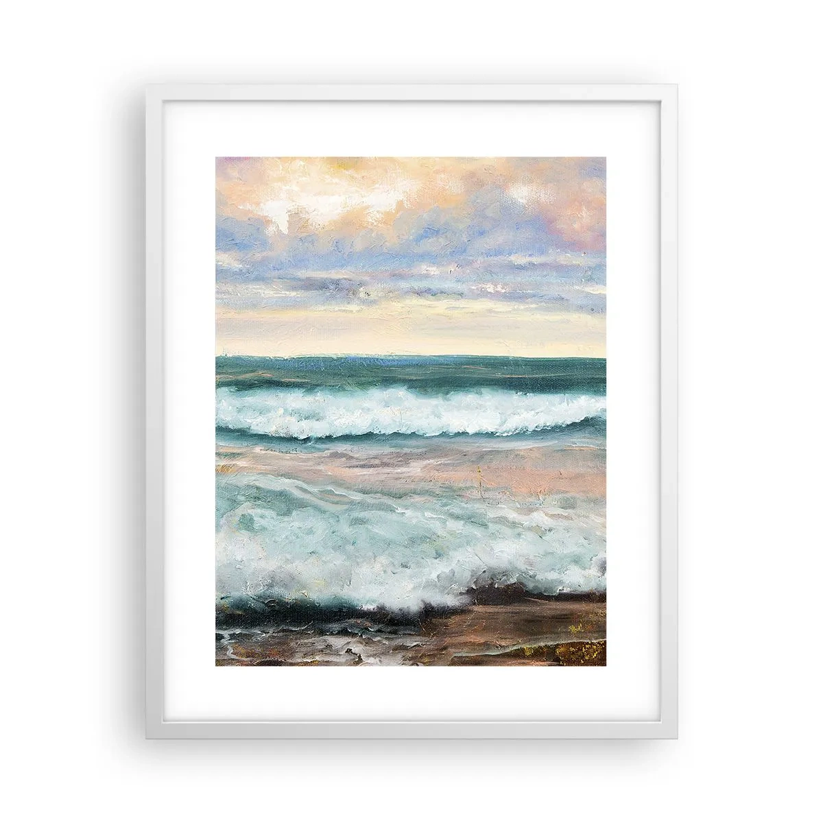 Pôster em moldura branca - Aqui suavizas a alma - 40x50 cm