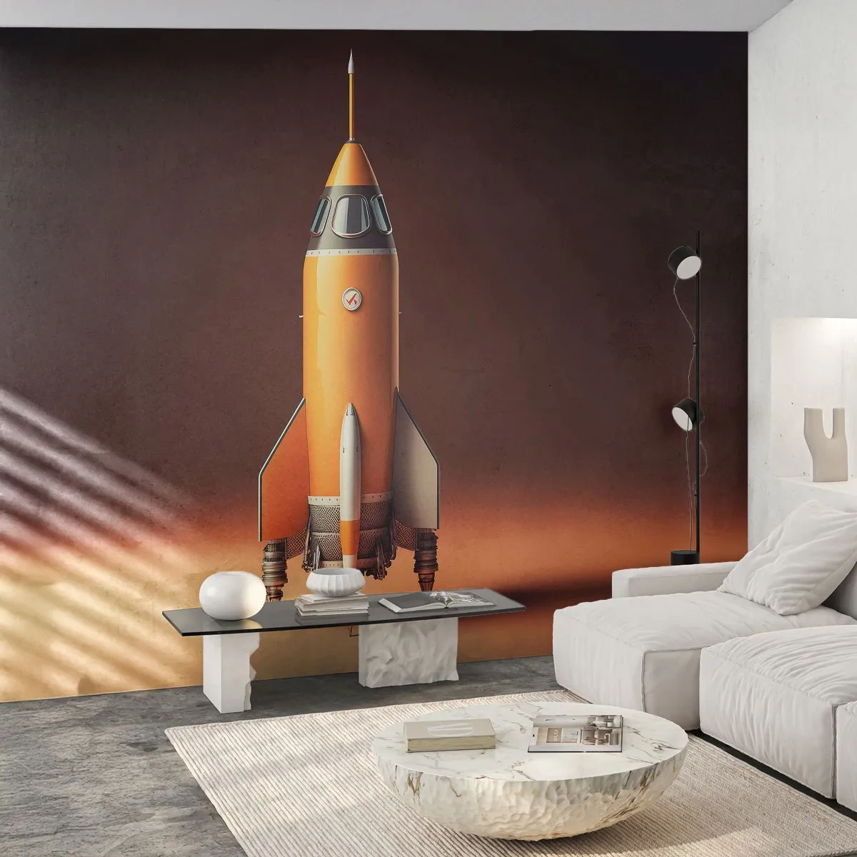 Papel de Parede Standard Eco - Tudo começa com um sonho - Um foguete espacial, Lápis, Ciência - 350x256 cm