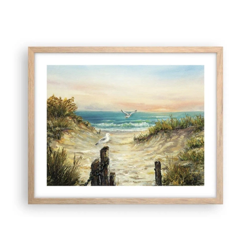 Pôster com moldura de carvalho claro - Refúgio sem vento - 50x40 cm