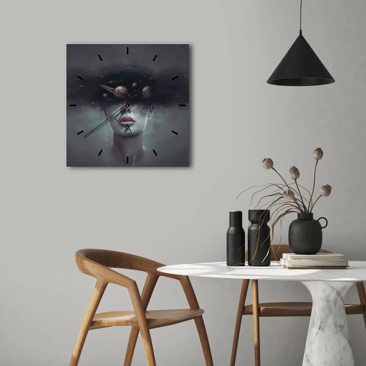 Relógio de parede - Relógio em vidro - E os planetas estão a enlouquecer... - 40x40 cm