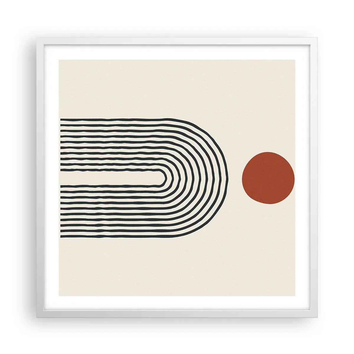 Pôster em moldura branca - Magnetismo de formas e cores - 60x60 cm