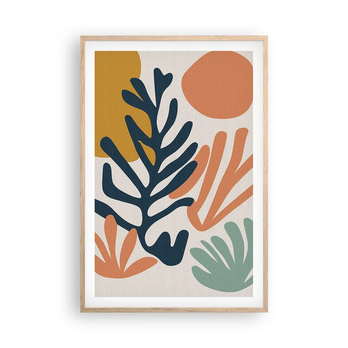Pôster com moldura de carvalho claro - Mares de coral - 61x91 cm