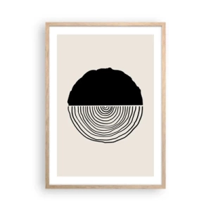 Pôster com moldura de carvalho claro - Meio a meio - 50x70 cm