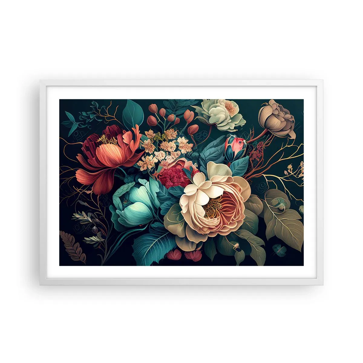 Pôster em moldura branca - Charme do século 19 - 70x50 cm