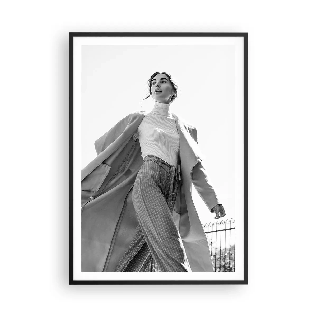 Pôster com moldura preta - Vens comigo? - 70x100 cm