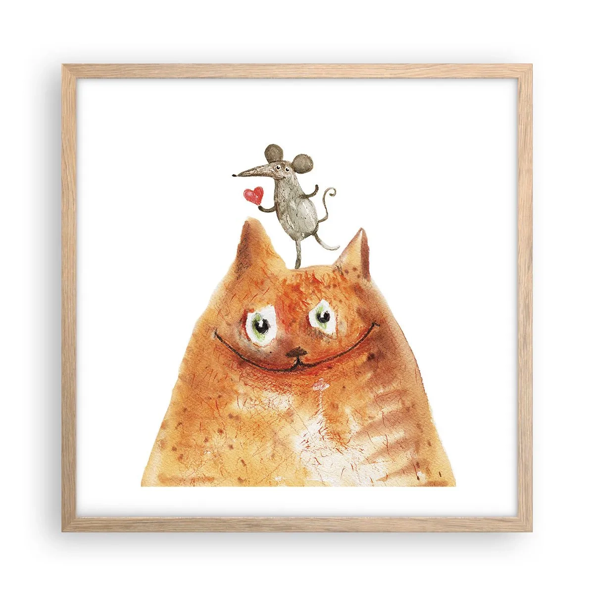 Pôster com moldura de carvalho claro - Paradoxos do amor - 50x50 cm