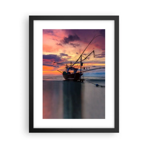 Pôster com moldura preta - Noite exótica - 30x40 cm