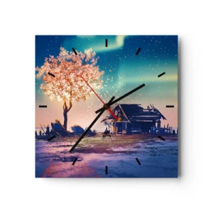 Relógio de parede - Relógio em vidro - A natureza não passa - 30x30 cm