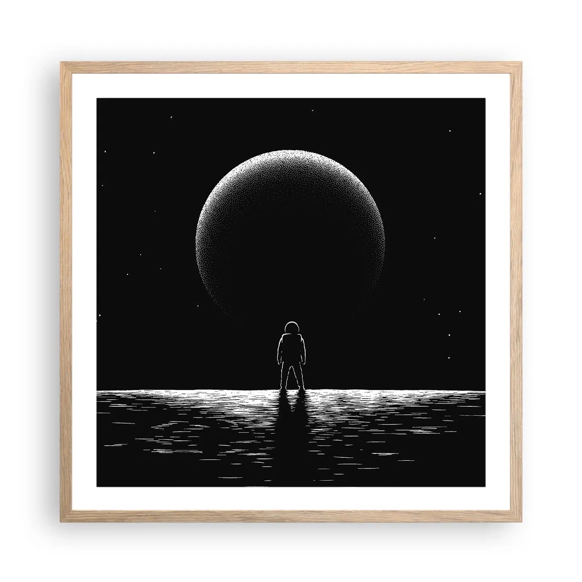 Pôster com moldura de carvalho claro - Cara a cara - 60x60 cm