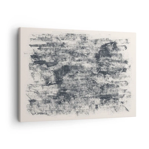 Quadro em tela - Composição abstrata e nebulosa em tons de cinza - 70x50cm - Composição nebulosa - Decoração de parede moderna para a sala de estar e quarto ARTTOR
