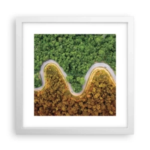 Pôster em moldura branca - Fronteiras e descobertas - 30x30 cm