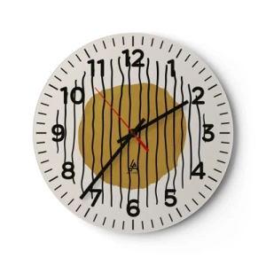 Relógio de parede - Relógio em vidro - Abstração a tremer com o calor - 40x40 cm